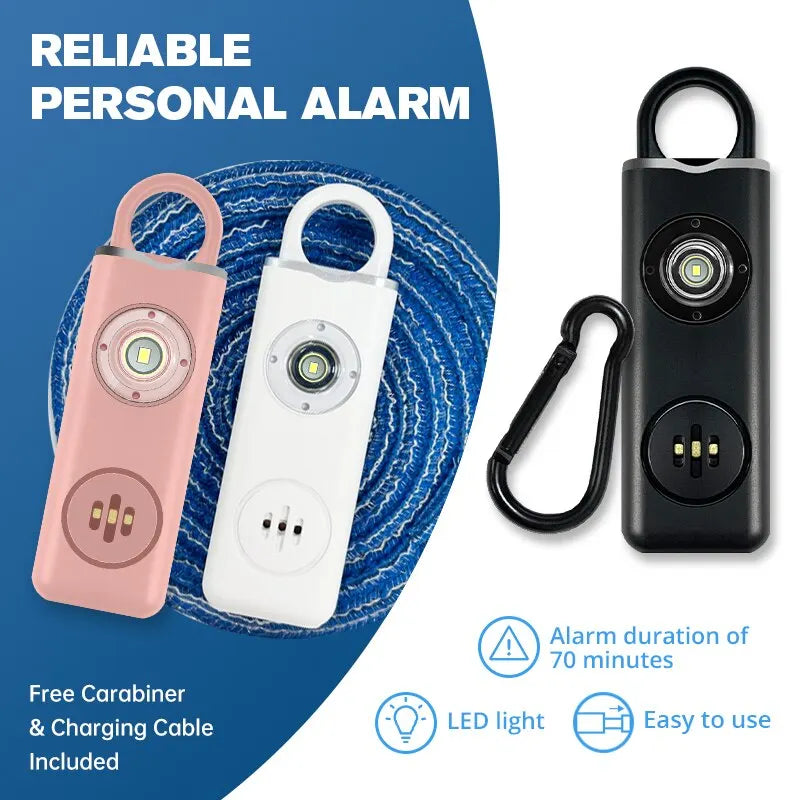 Personal Safety Alarm — 130dB Siren & Strobe Keychain