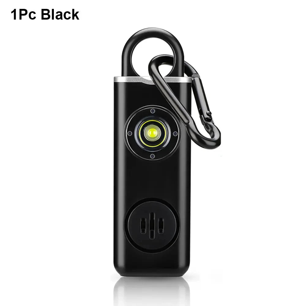 130dB Personal Defense Alarm Rechargeable Self Defense Woman Safety With LED Light Alarm Key Chain Emergency Anti-Attack