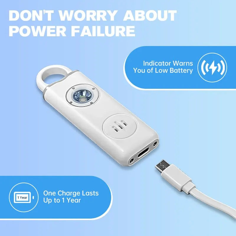 Personal Safety Alarm — 130dB Siren & Strobe Keychain