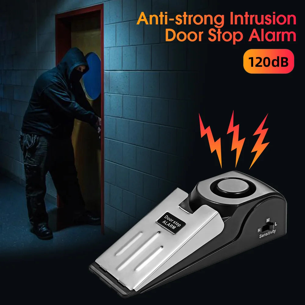 Door Stop Alarm — 120dB Wedge for Hotels & Rentals